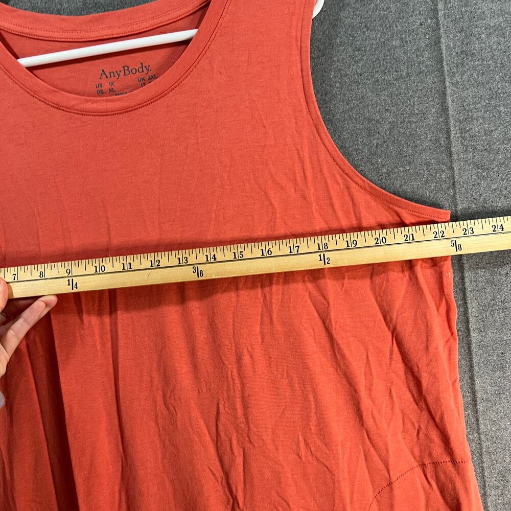 AnyBody Cozy Knit Jersey Tank Dress Burnt Sienna Size 1X - Picture 7 of 13